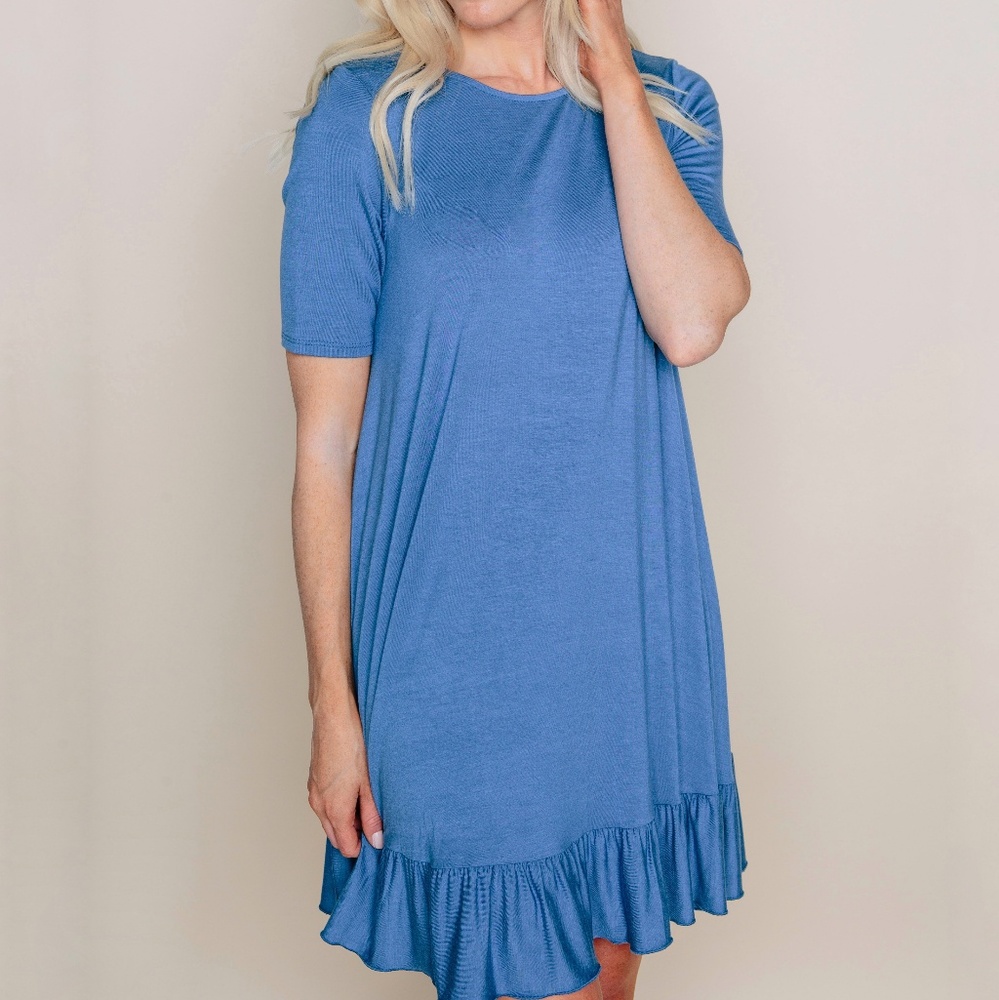 Short Sleeve Ruffle Dress
